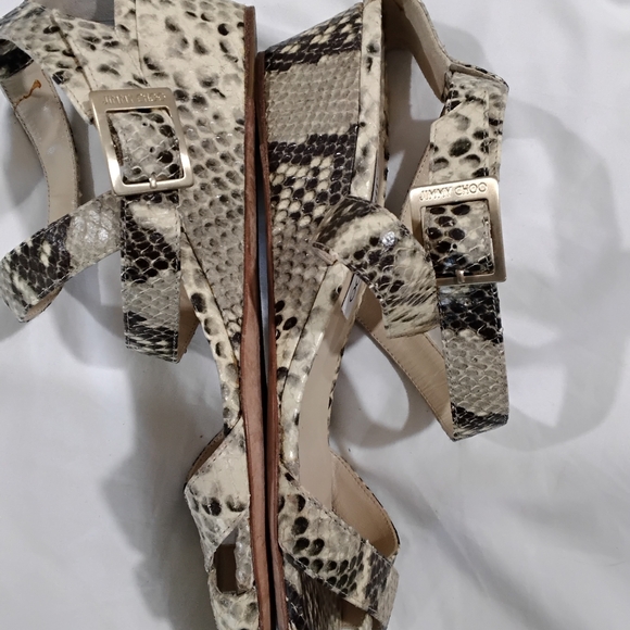 Jimmy Choo Wome's Brown and Cream Sandals with Ankle - Picture 8 of 11